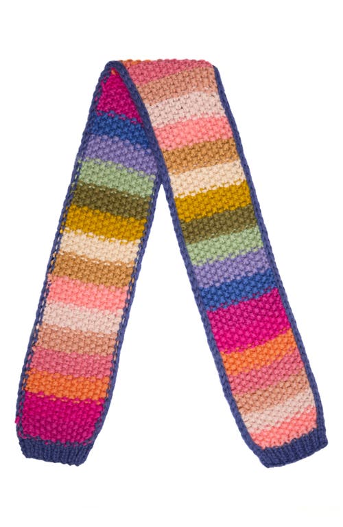 Saachi Mayflower Rainbow Knit Scarf In Multi