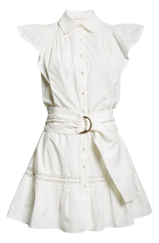 Shop Ramy Brook Marceline Belted Mini Shirtdress In White
