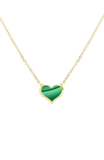 Shop House Of Frosted Heart Pendant Necklace In Gold/malachite
