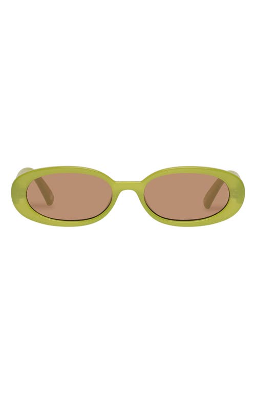 Le Specs Outta Love 51mm Oval Sunglasses in Green /Light Brown Mono