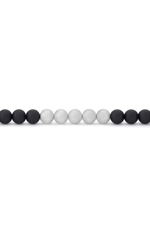 Le Gramme Beaded Bracelet In Black Ceramic/silver