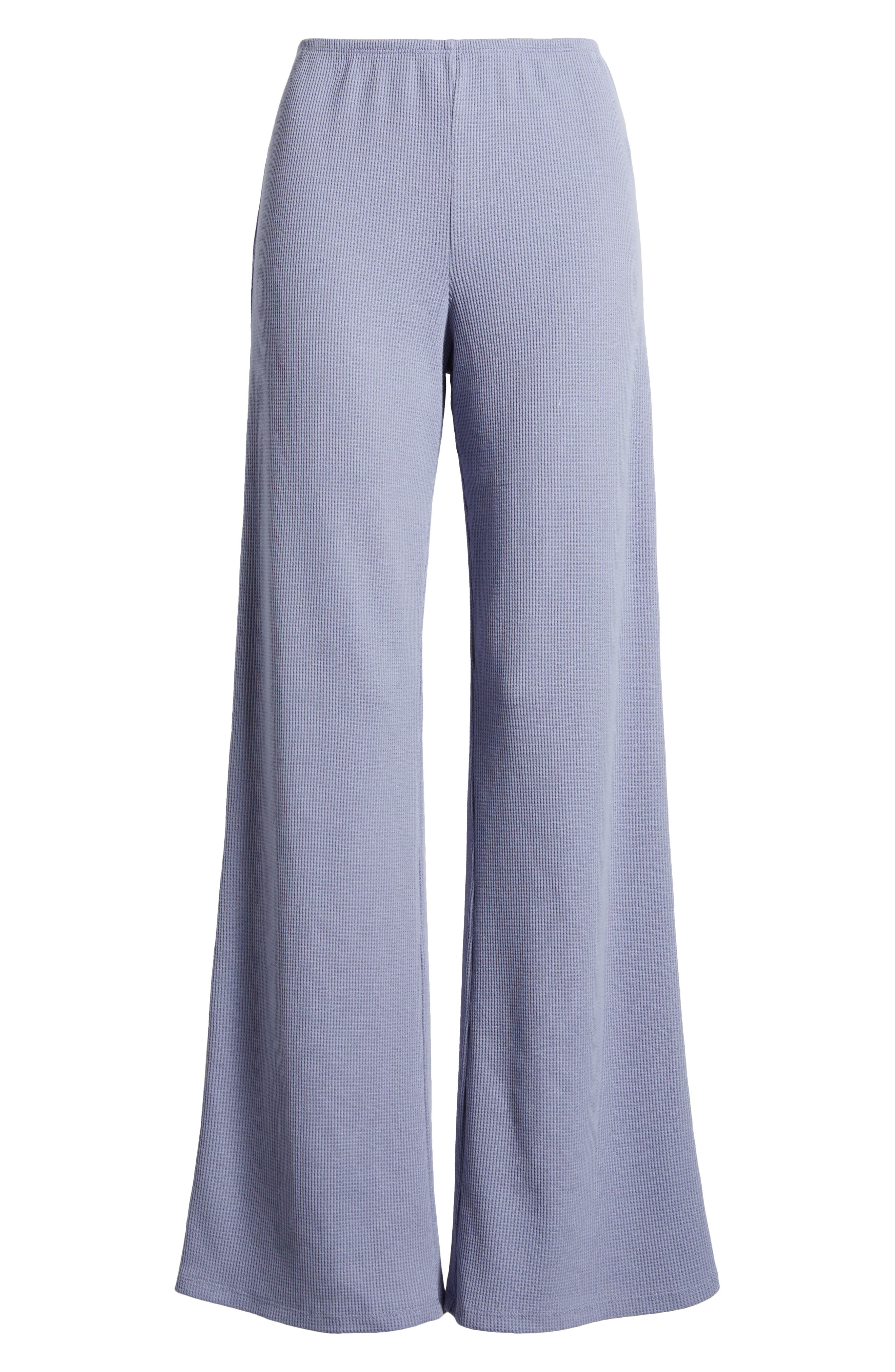 Florence By Mills Wide Leg Cotton Blend Pants In Smokey Purple