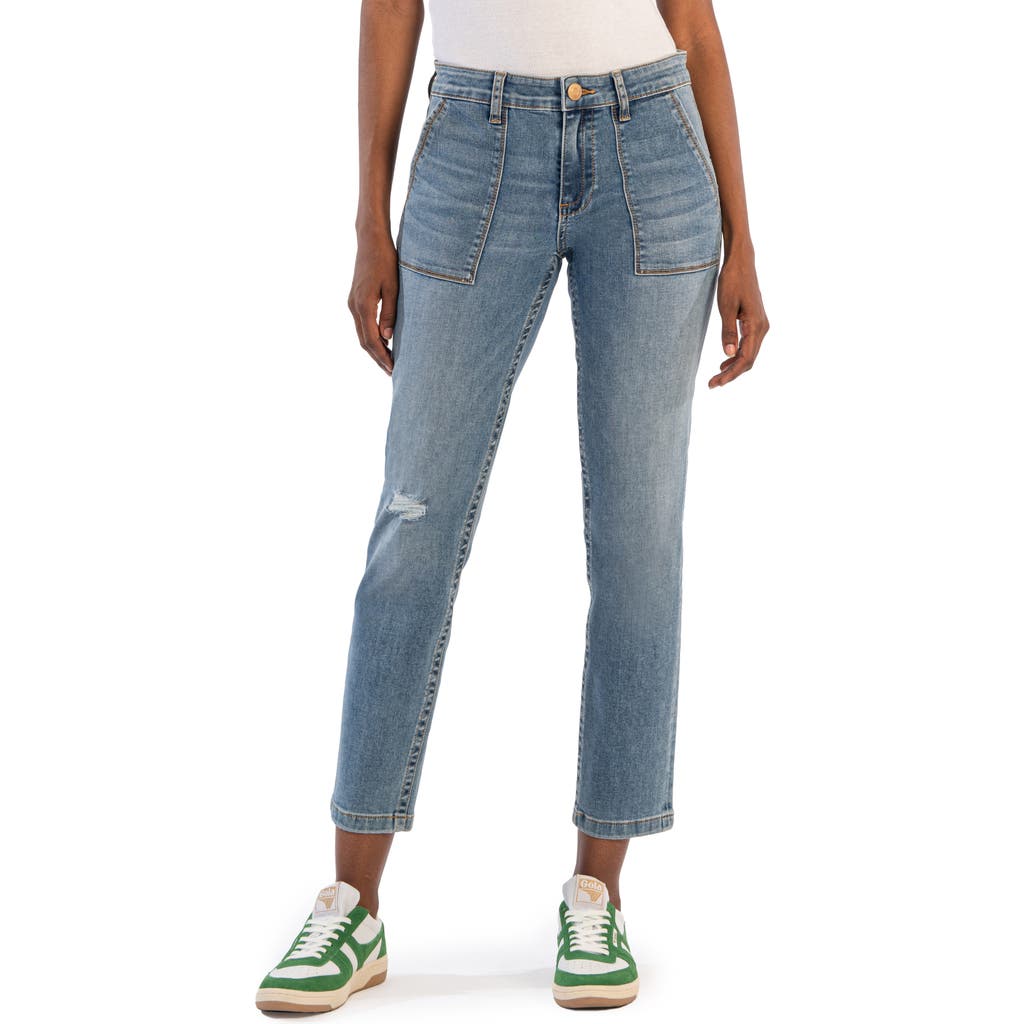 Kut From The Kloth Stevie Mid Rise Straight Leg Jeans In Streamlined