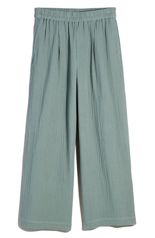 Madewell Lightspun Untailored Crop Wide Leg Pants In Architect Green