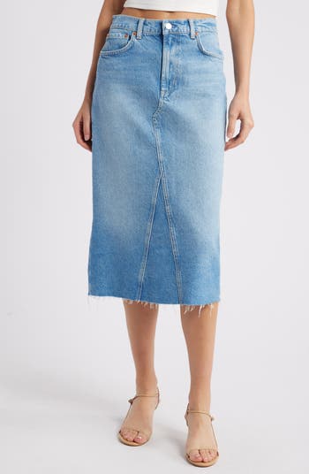 Rails Highland Raw Hem Denim Skirt | Nordstrom