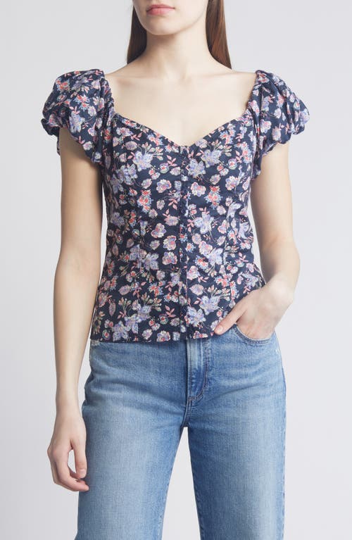 Nation LTD Angel Floral Print Puff Sleeve Top Midsummer at Nordstrom,