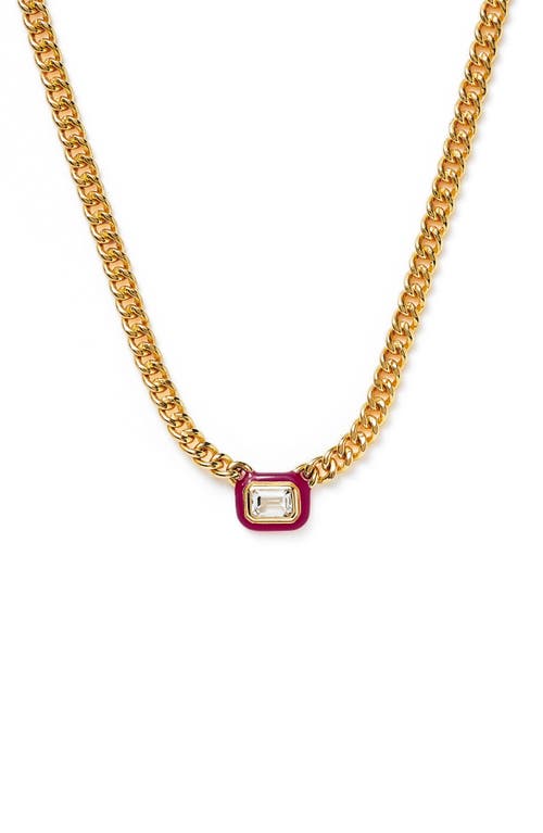 Missoma Stone & Enamel Pendant Necklace in Pink/Gold