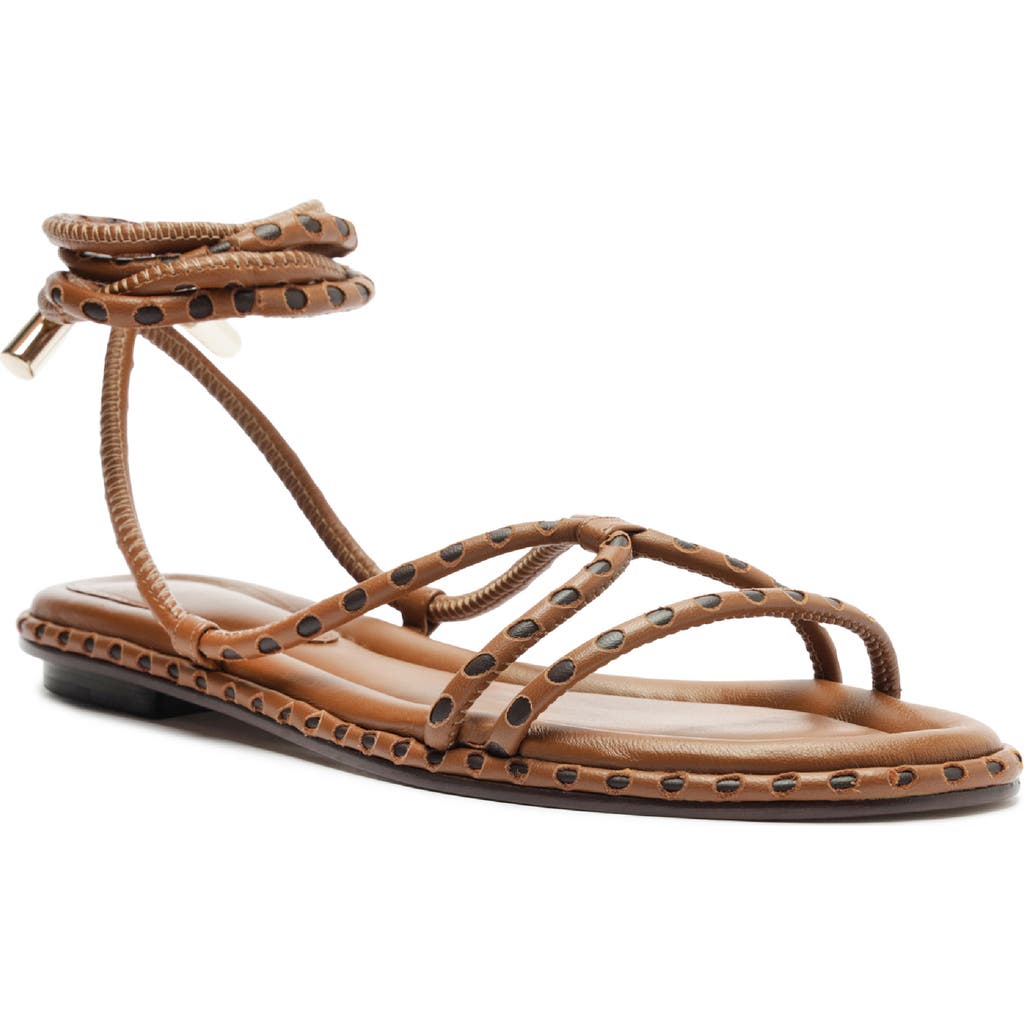 Alexandre Birman Donna Ankle Wrap Sandal in Espresso/Dark Brown