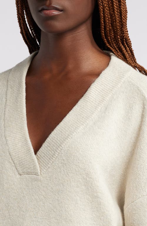 Shop Treasure & Bond Oversize V-neck Sweater In Beige Oatmeal Medium Heather