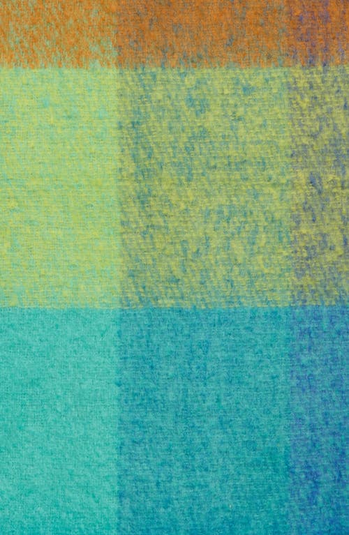 Kurt Geiger London Yarn Dye Plaid Scarf In Blue