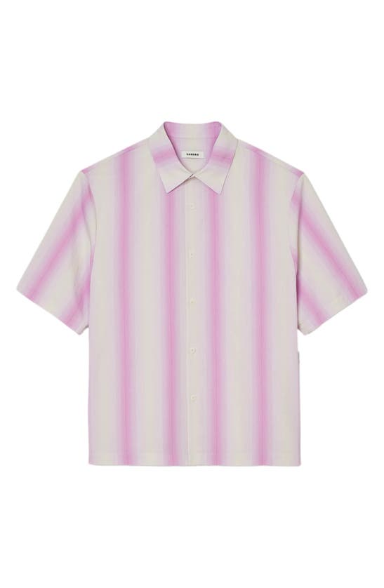 Shop Sandro Mc Rayee Short Sleeve Button-up Shirt In Pink