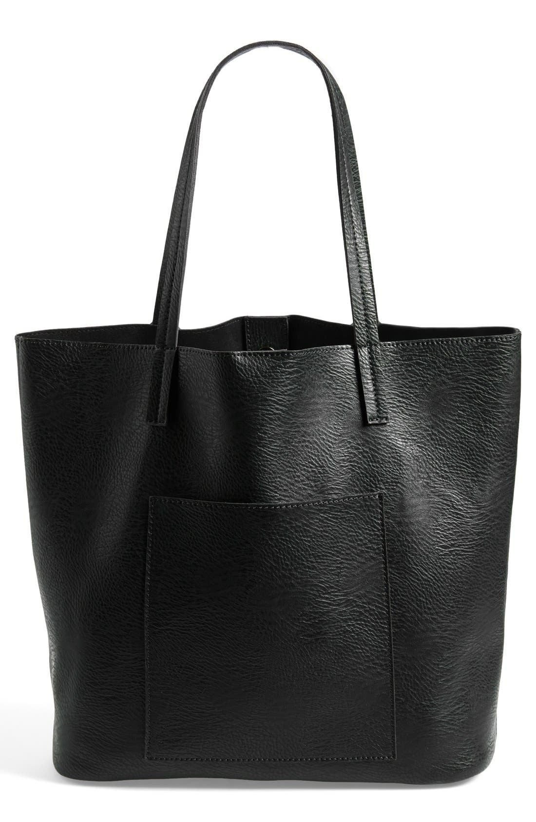 Street Level Faux Leather Pocket Tote Nordstrom
