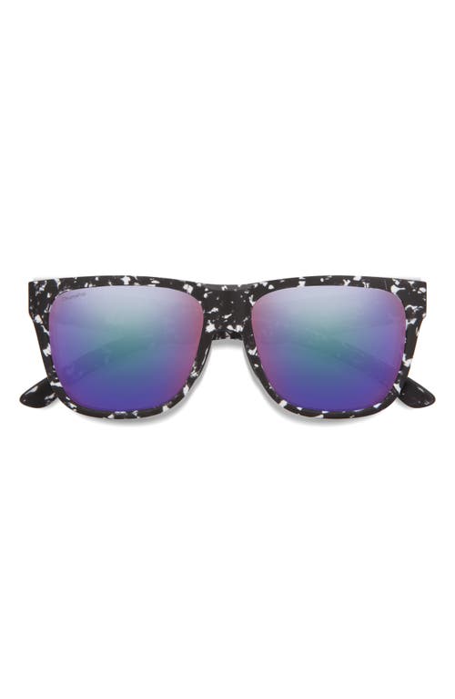 Lowdown 2 55mm ChromaPop Polarized Square Sunglasses in Matte Black Marble /Violet