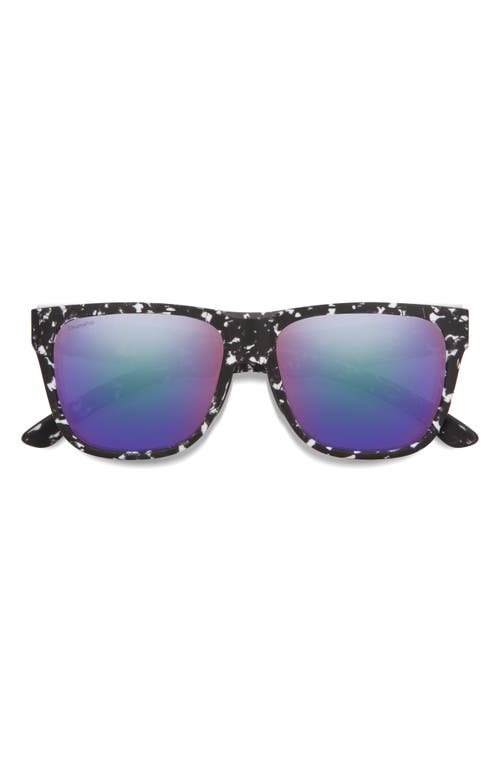 Shop Smith Lowdown 2 55mm Chromapop™ Polarized Square Sunglasses In Matte Black Marble/violet