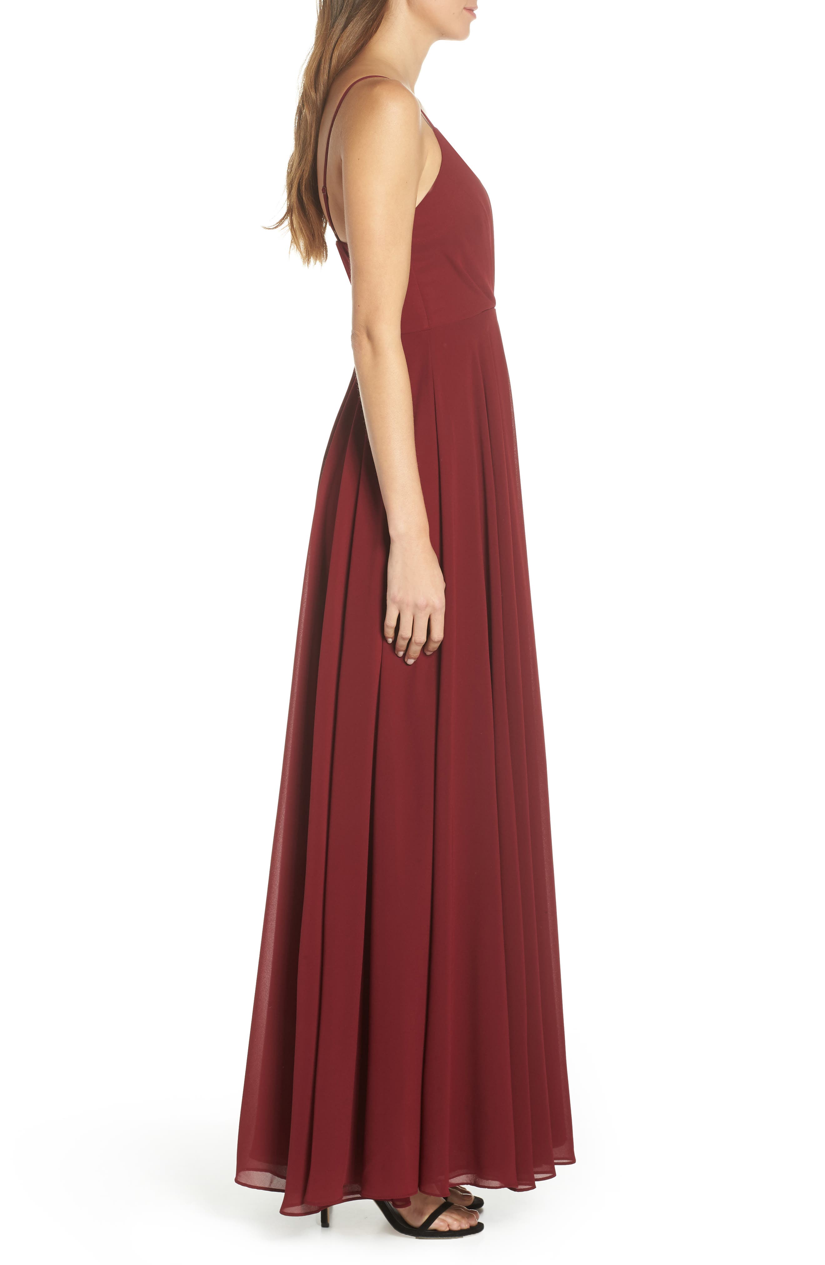 surplice chiffon gown lulus