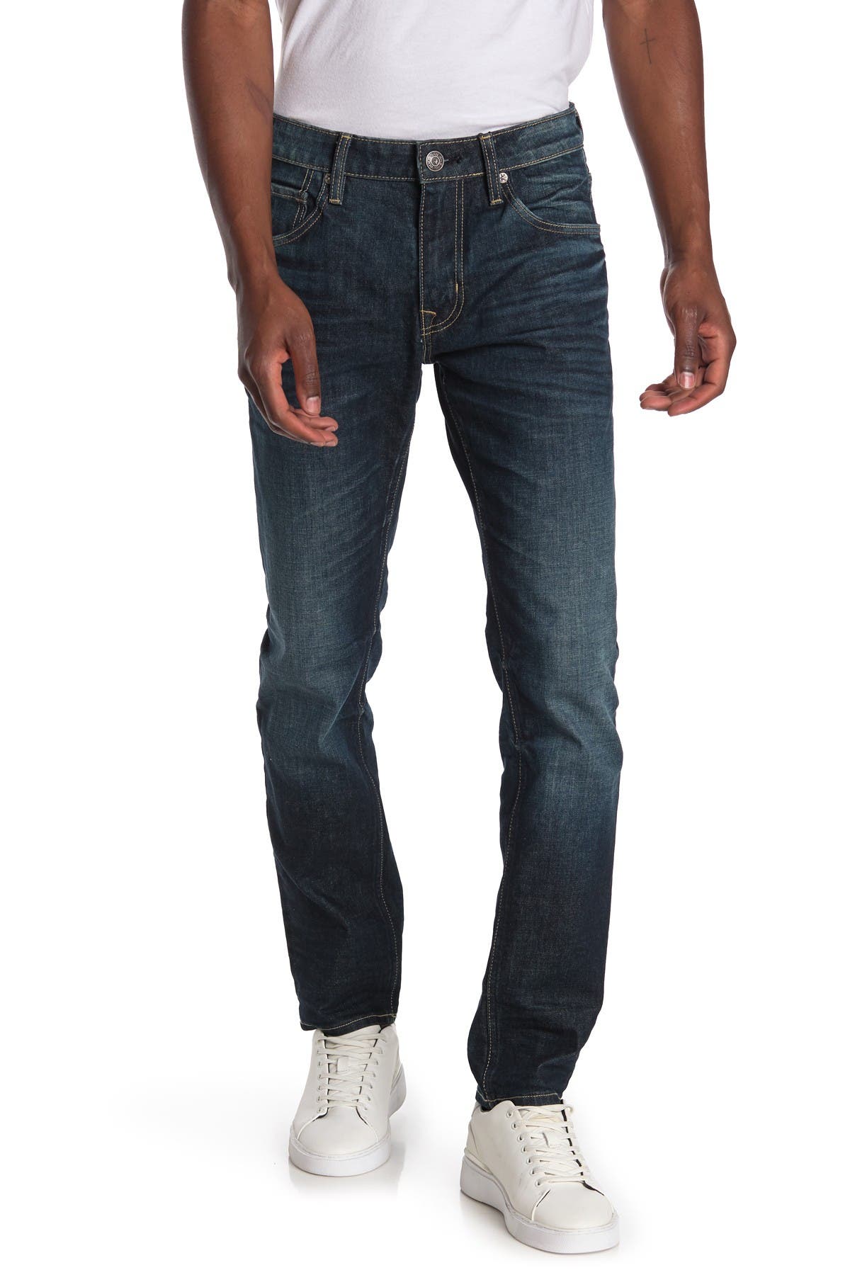 dark wash straight jeans