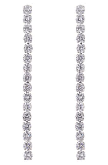 Zaxie By Stefanie Taylor Cubic Zirconia Linear Earrings In Silver