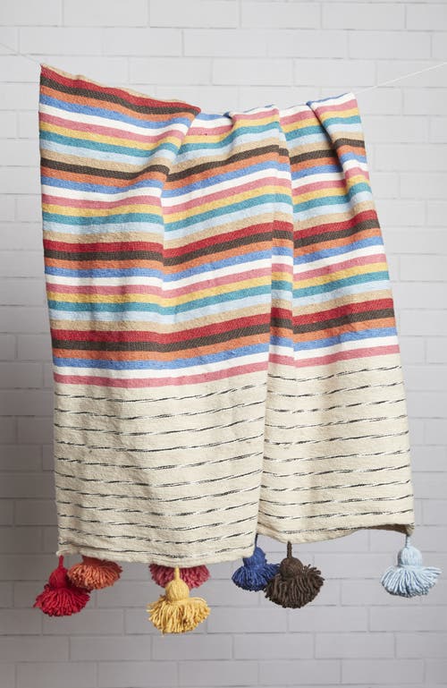 Verve Culture Moroccan Cotton Blanket In Multi Colors