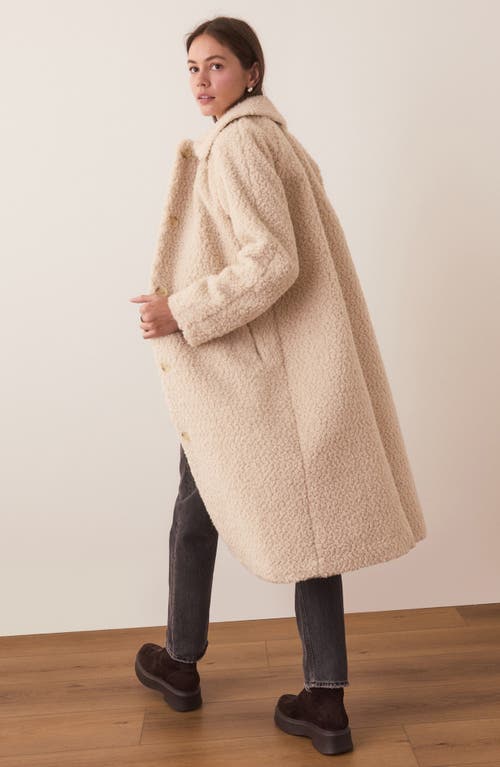 Marine Layer Faux Shearling Coat In Cream