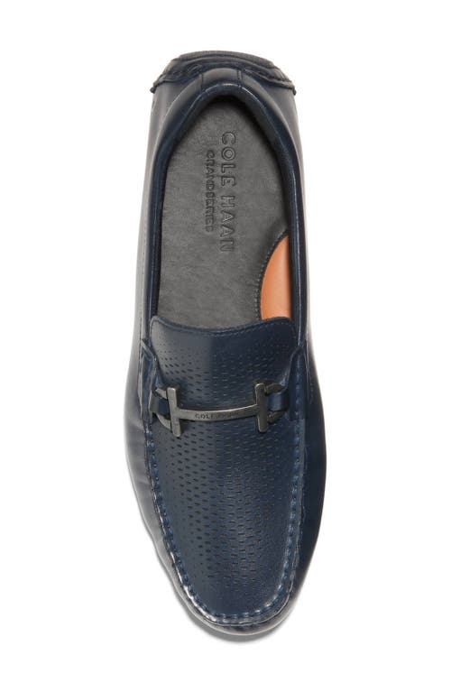 Shop Cole Haan Grand Laser Bit Driving Loafer In Navy Blazer/black