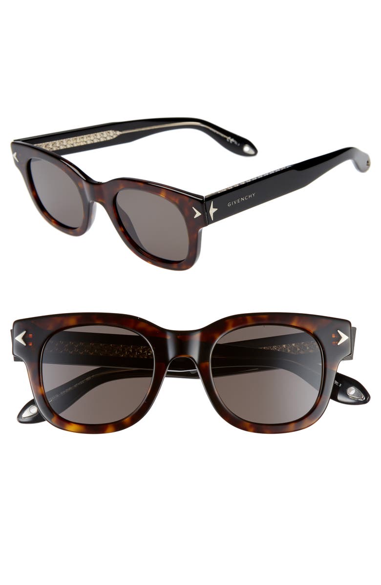 GIVENCHY 47mm Sunglasses, Main, color, HAVANA/ BLACK CRYSTAL