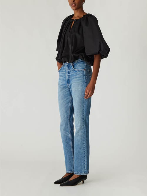Rebecca Taylor Techy Sateen Bubble Top In Black