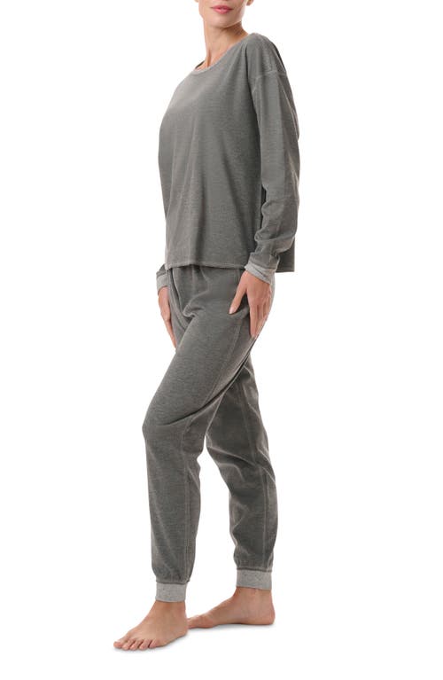 Shop Splendid Reversible Pullover & Joggers Pajamas In Charcoal Heather