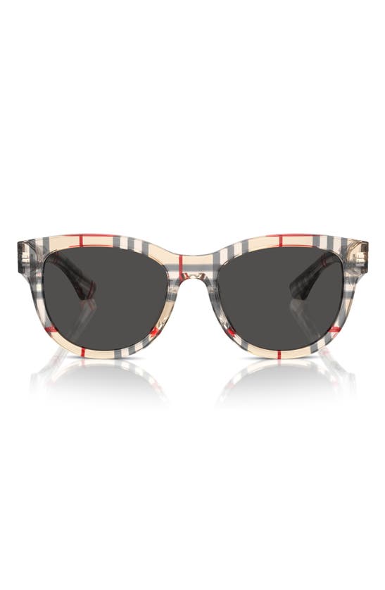 Shop Burberry 54mm Round Sunglasses In Rubber Gunmetal