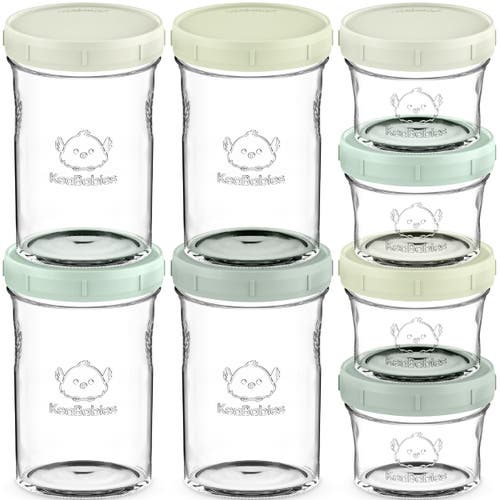 KeaBabies 8-Pack Prep Jars Food Glass Containers in Sage at Nordstrom