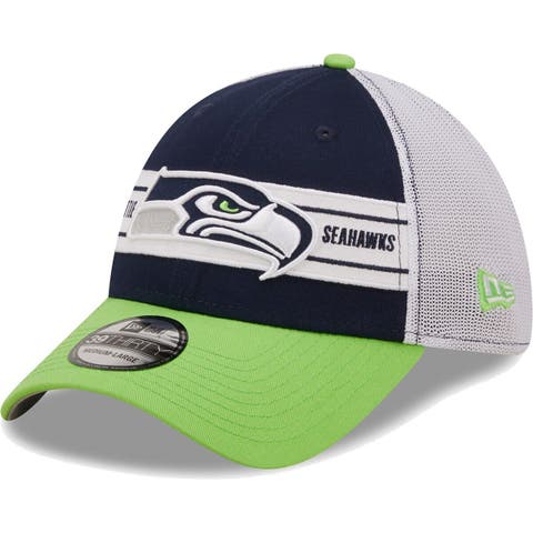 Men's New Era College Navy/Black Seattle Seahawks 2021 NFL Sideline Road  39THIRTY Flex Hat