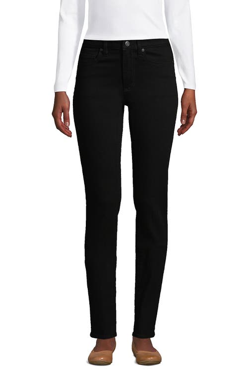 Lands' End Recover Mid Rise Straight Leg Blue Jeans In Black