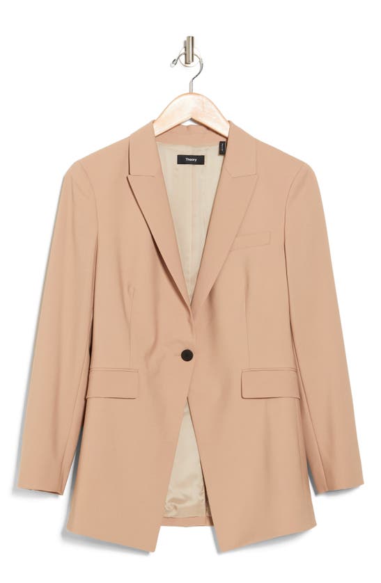 Theory Tailored Blazer With Notched Lapels In Palomino