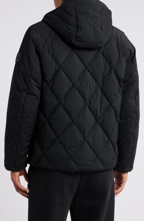 Shop Hugo Boss Boss Cixus Quilted Hooded Down Coat In Black