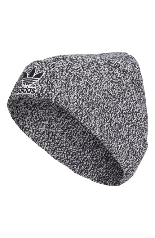 Adidas Originals Adidas Trefoil Logo Patch Marled Rib Beanie In Gray