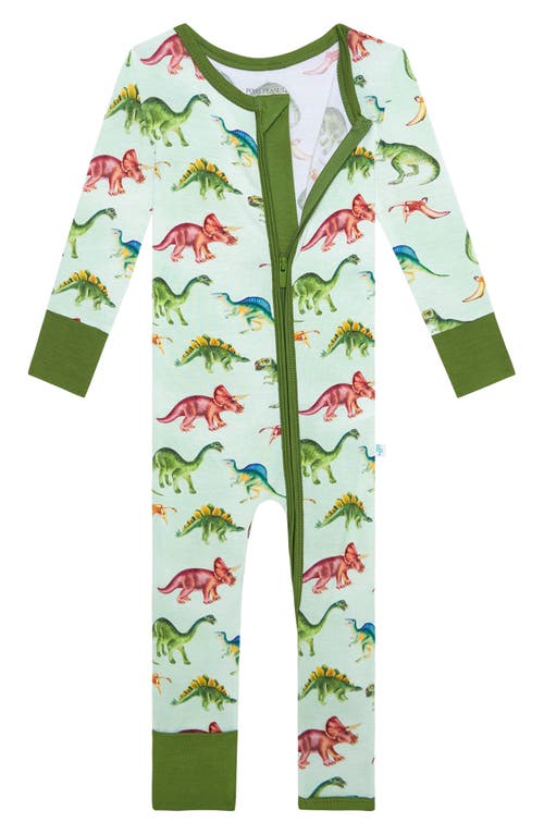 Posh Peanut Buddy Fitted Convertible Footie Pajamas Open Green at Nordstrom,