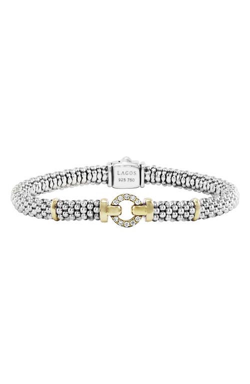 Shop Lagos Enso Diamond Bracelet In Silver/gold