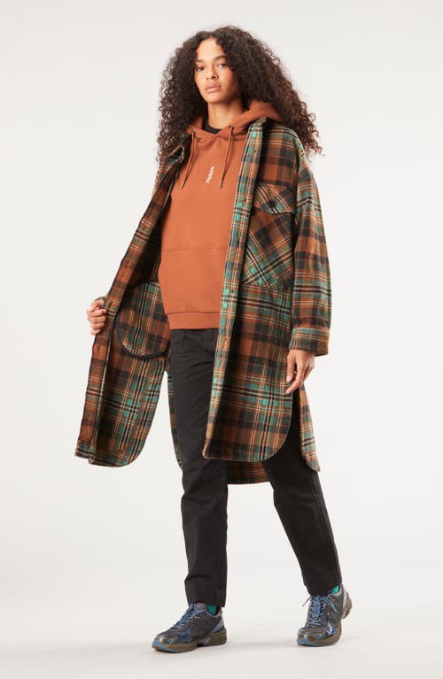 Picture Organic Clothing Sotola Plaid Recycled Cotton Fleece Coat In A Camel Plaid