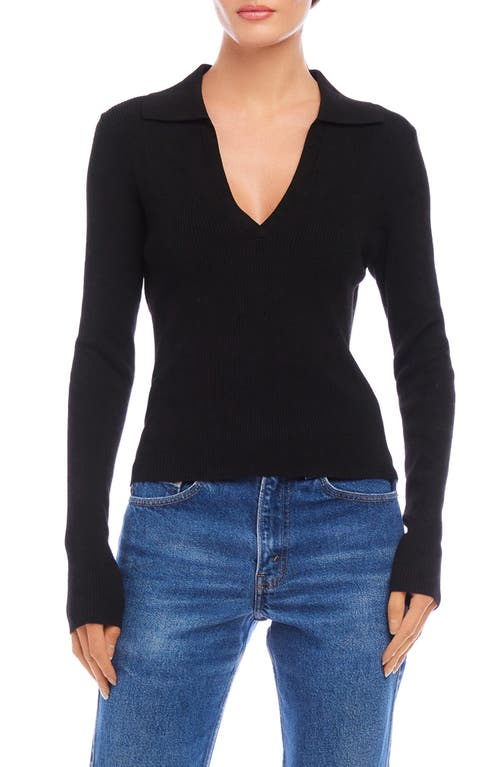 Shop Fifteen Twenty Rory Collar Rib Sweater In Black