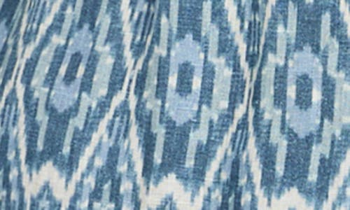 Shop Faherty Macey Sleeveless Linen Dress In Blue Clara Ikat