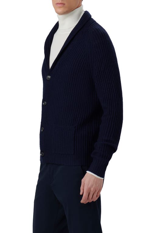 Bugatchi Men's Long-sleeve Wool-blend Cardgian In Navy