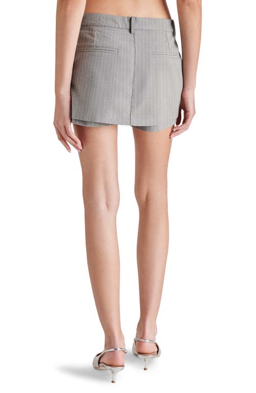 Shop Steve Madden Rodin Pinstripe Low Rise Skort In Grey