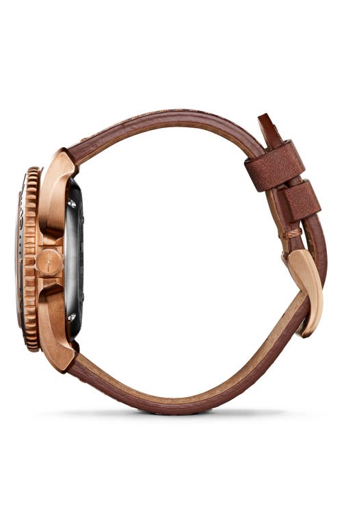 Shop Shinola Monster Automatic Strap Watch, 43mm In Teak/black/bronze