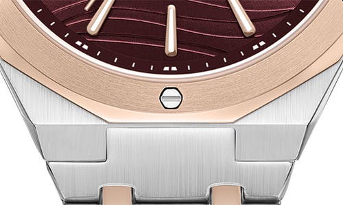Shop Bcbg Max Azria 3-hand Quartz Two-tone Bracelet Watch, 36mm In Rose Gold/silver