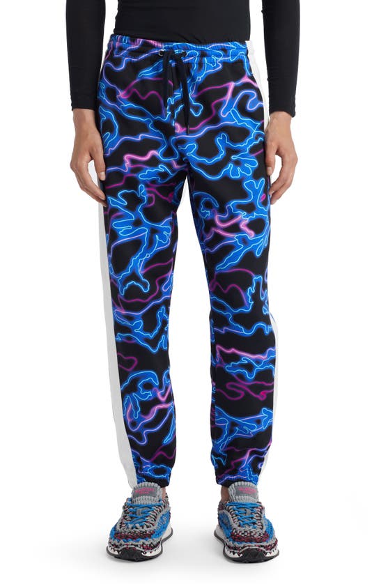 Valentino Neon Camou Print Track Pants In Neon Camo