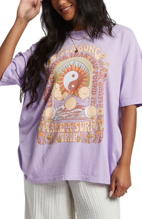 Shop Billabong Surf Trip Oversize Graphic T-shirt In Tulip