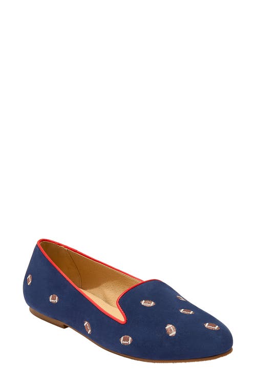 Jack Rogers Football Embroidered Loafer Midnight at Nordstrom,