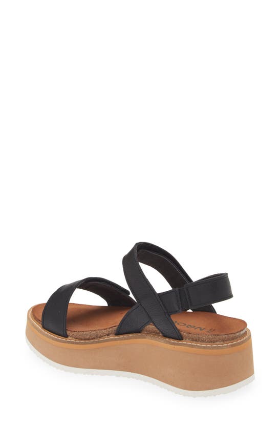 Naot Meringue Wedge Sandal In Soft Black Leather