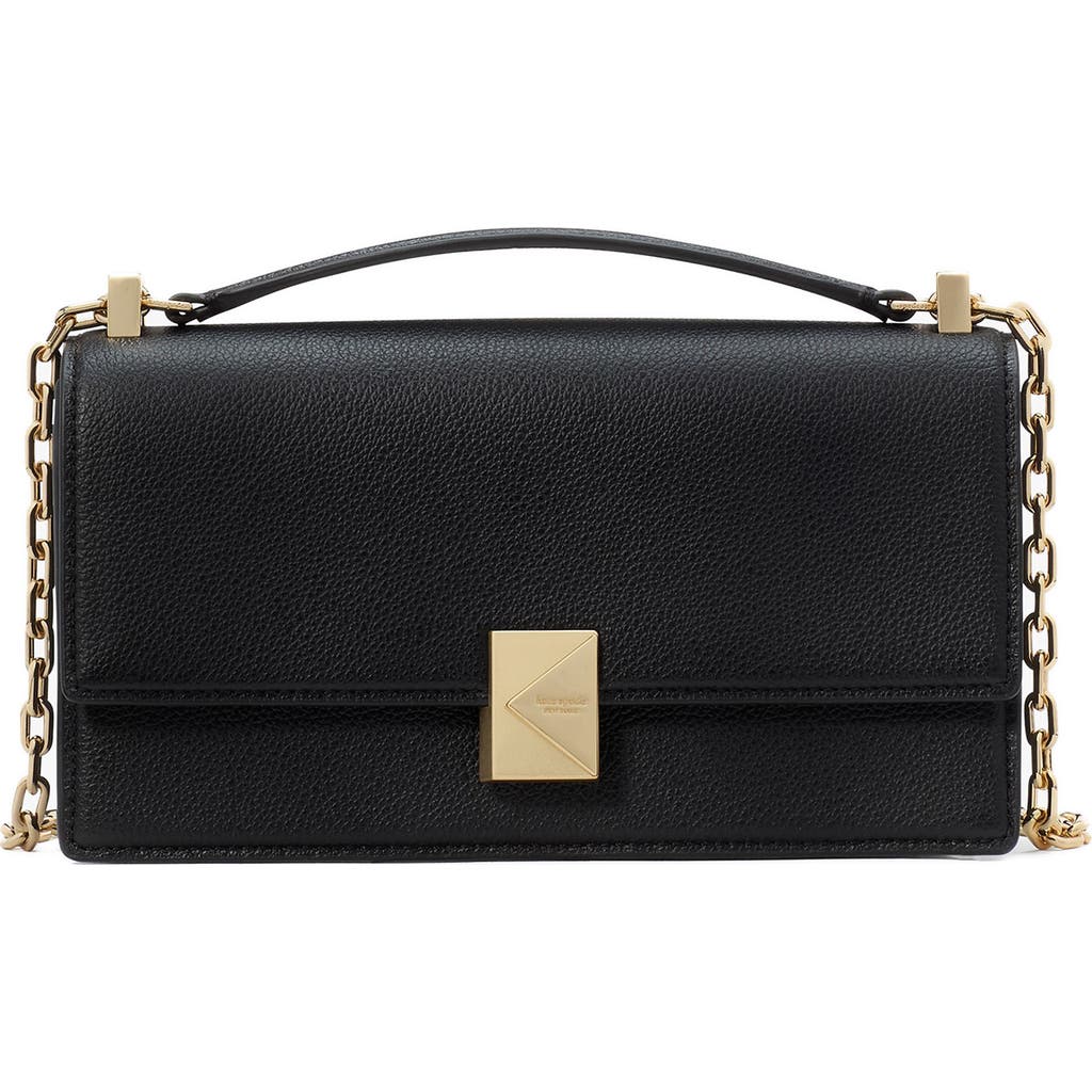 Shop Kate Spade New York Deco Pebble Leather Convertible Crossbody Bag In Black