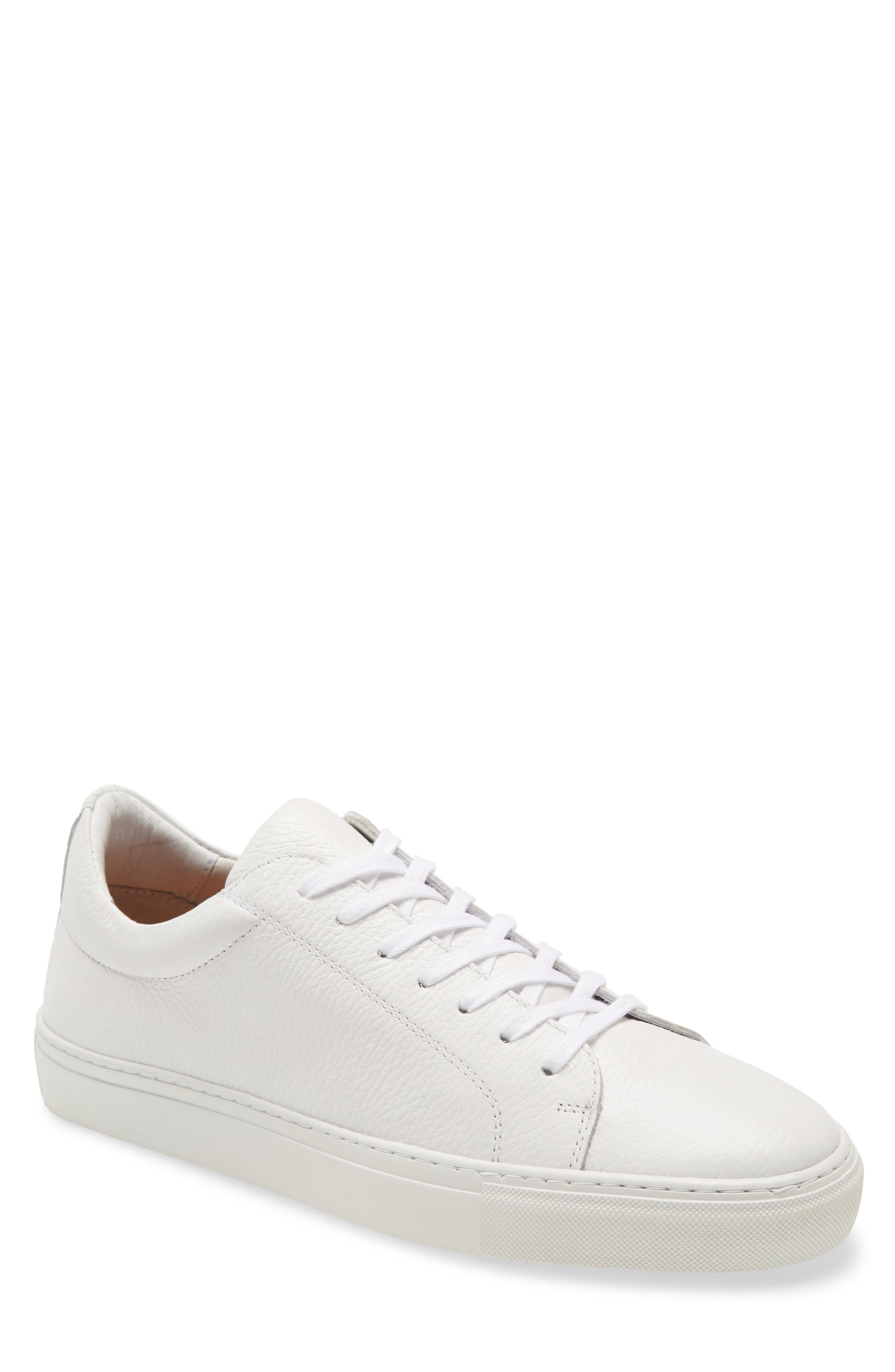 Supply Lab Damian Lace Up Sneaker In White Tumbled Leather