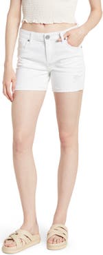 Katy Distressed Raw Hem Boyfriend Shorts